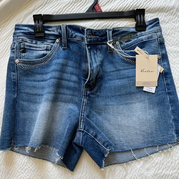 🌱🦢4 FOR $15!🦢🌱 NWT KanCan Mid Rise Western Raw Hem 3.5in Short - Picture 4 of 6